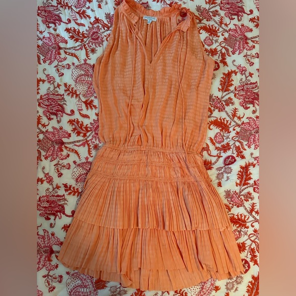 Cara Sleeveless Pleated Mini Dress - Orange Coral - Picture 5 of 5